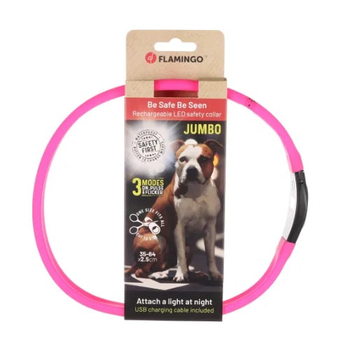 Flamingo Visio light LED collar jumbo roze 519766