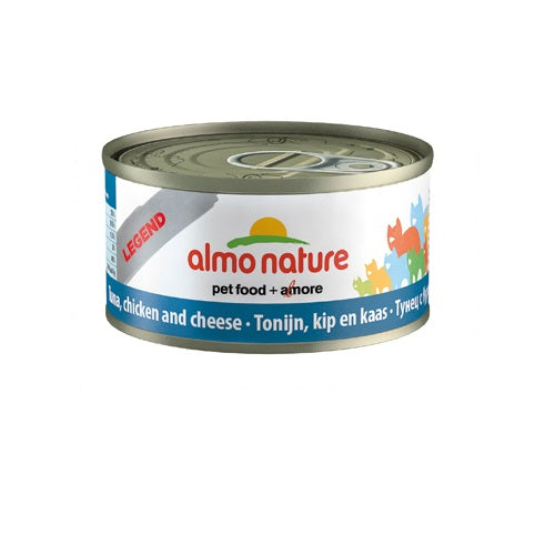 Almo nature Blikje tonijn/kip/kaas 70 gr AL9080