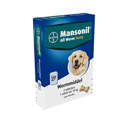 Bayer Mansonil hond 2 tabl 10 kg 22164