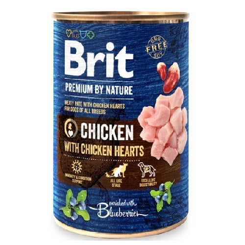Brit BC blik paté chicken with chicken hearts 400 gr 100315