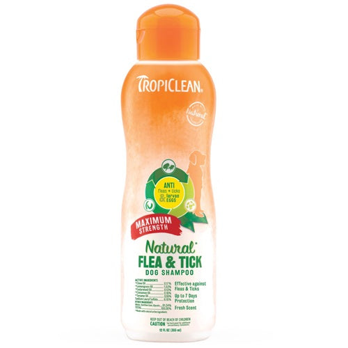 Tropiclean Flea & tick shampoo hond 355 ml TC32035
